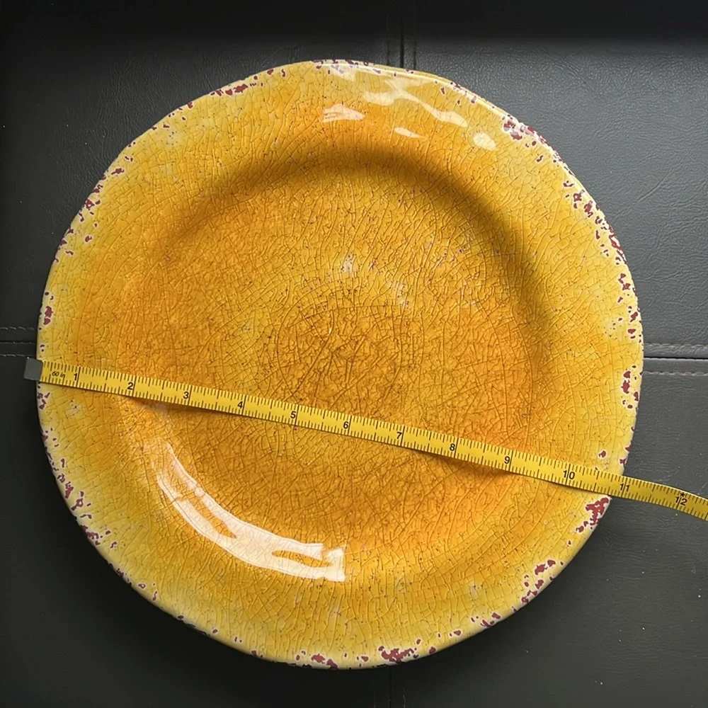 Pier 1 Imports | CARMELO Melamine Dinnerware Rustic Crackle Yellow 3 Pieces
